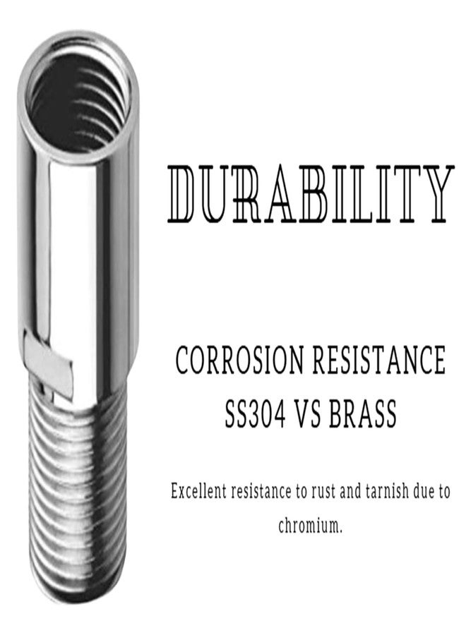 JAGGER وصلة تمديد صنبور JAGGER JAG393 SS304 لمقاس سن الصنبور (½ بوصة) | موصل شديد التحمل، مقاوم للصدأ، مانع للتسرب لصنابير الحمامات والمطابخ [عبوة من 4 قطع] (3 بوصة) - Image 3